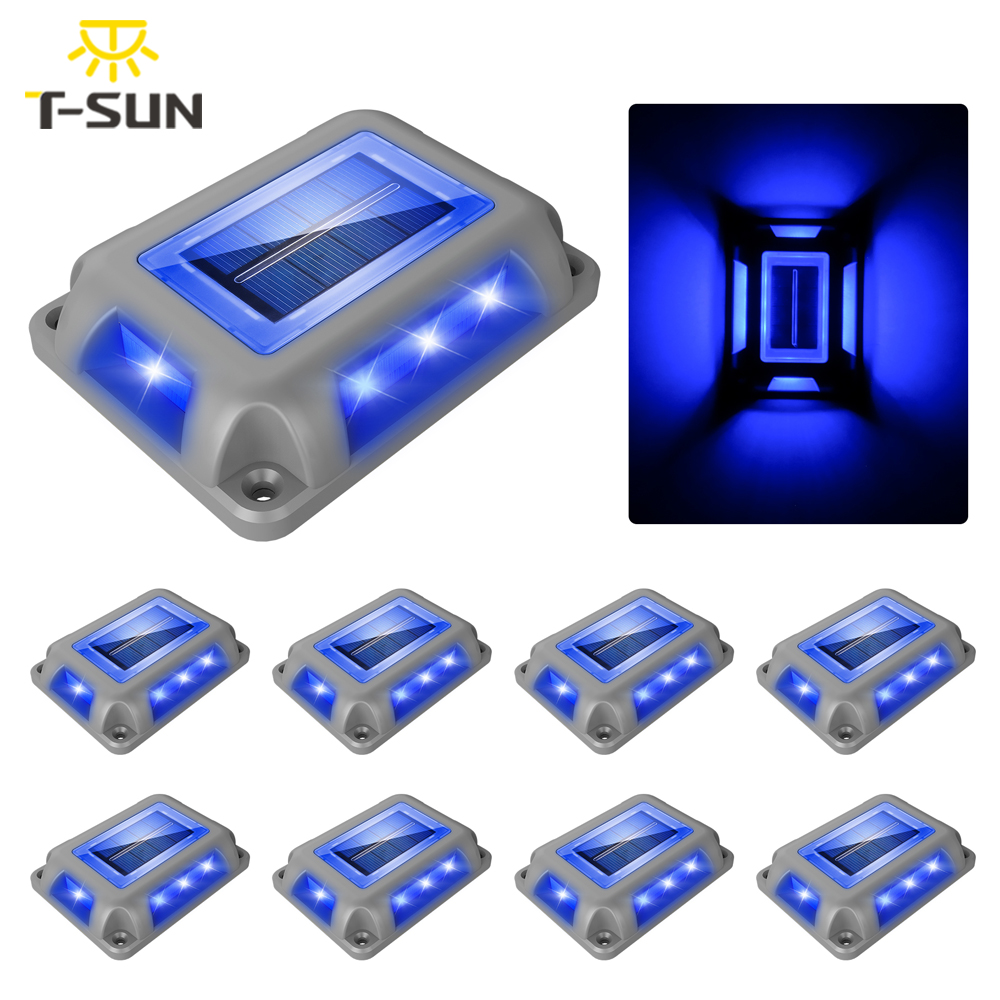 Lighting Decor Sunrise - 8PC Blue Light Solar Light Outdoor