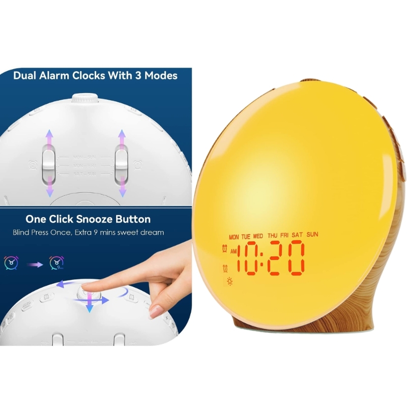 Lighting Decor Sunrise - Wake Up Light with Wood Grains