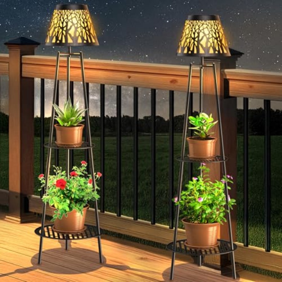 Lighting Decoration Stand - 2 Pack Outdoor Solar Floor Lamp