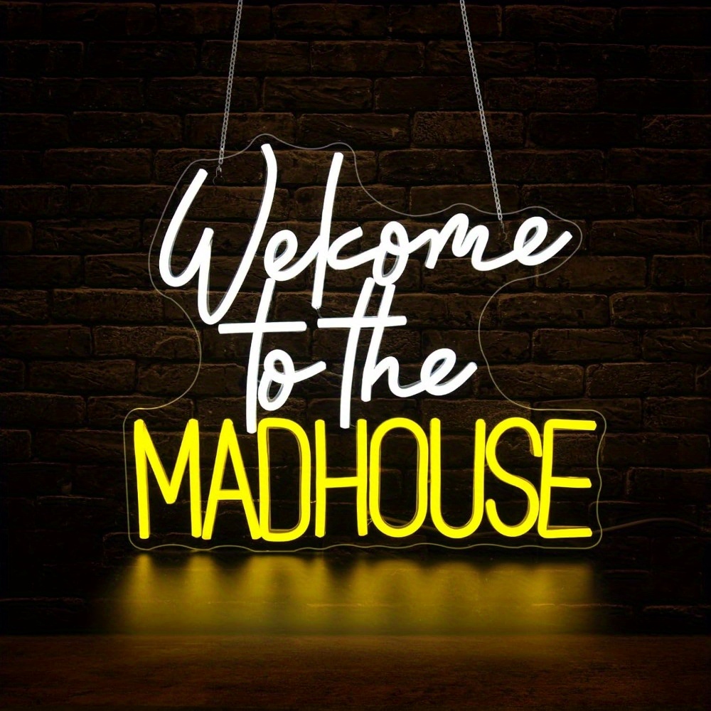 Lighting Decoration Ideas For Home - Welcome To The Madhouse Neon Sign
