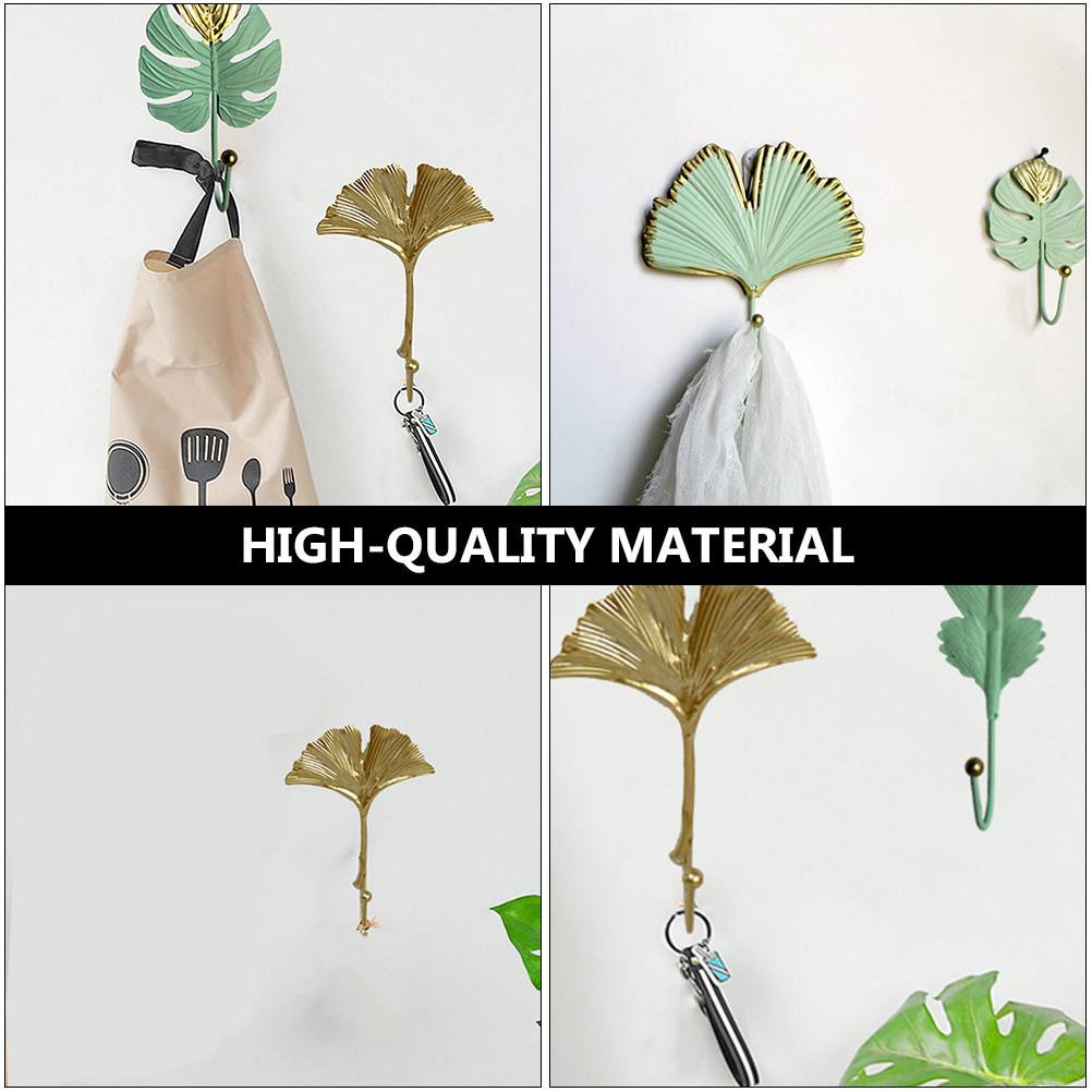 Office Lighting Decor - 3Pcs Mini Leaf Shape Wall Hooks