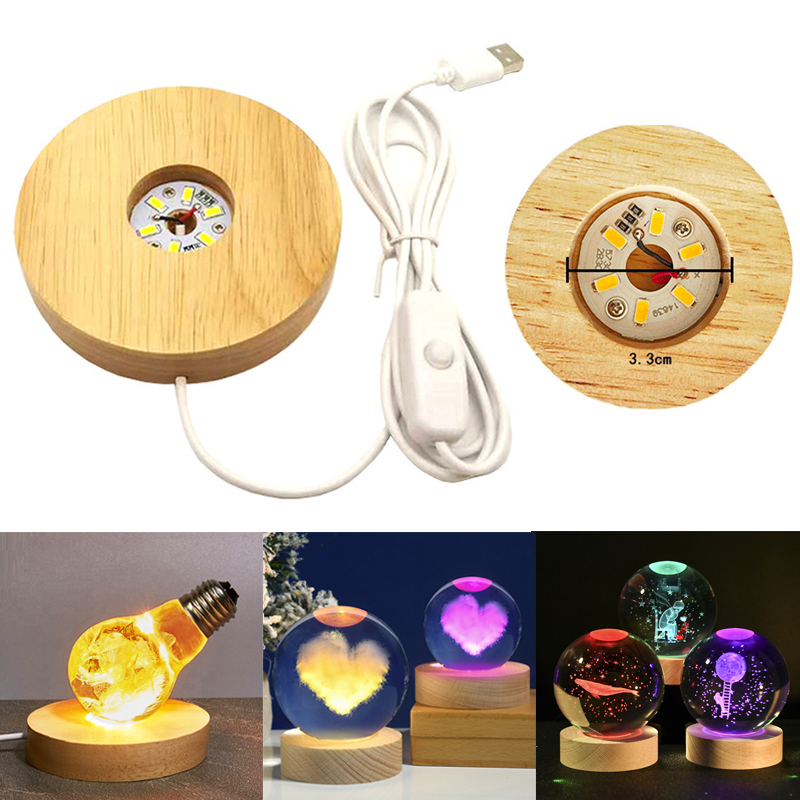 Resin Art Display Round Wood C - Lighting Decoration Stand 评论和价格