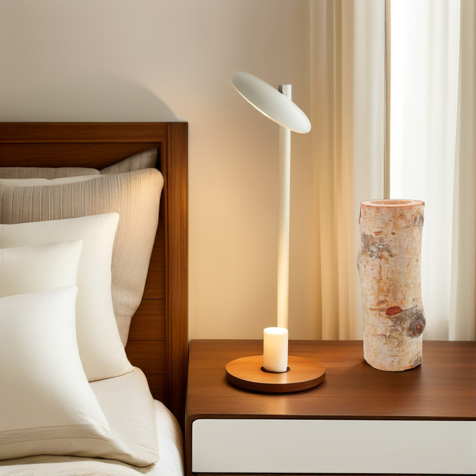 1Set Rustic Holder Wood Style  - Lighting Decoration Stand 评论和价格
