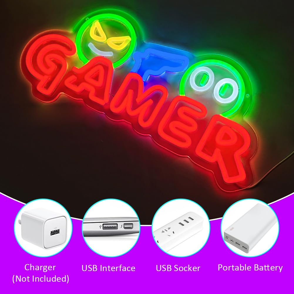 Gamer Neon Sign LED Wall Light - Lighting Decor Wedding 评论和价格