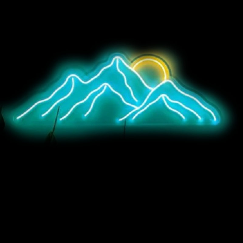 Neon Sign Mountain Neon Signs  - Lighting Decor Sunrise 评论和价格