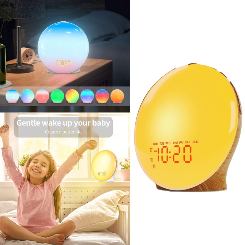 Wake Up Light with Wood Grains - Lighting Decor Sunrise 评论和价格
