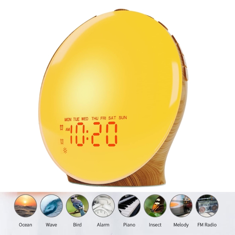 Wake Up Light with Wood Grains - Lighting Decor Sunrise 评论和价格