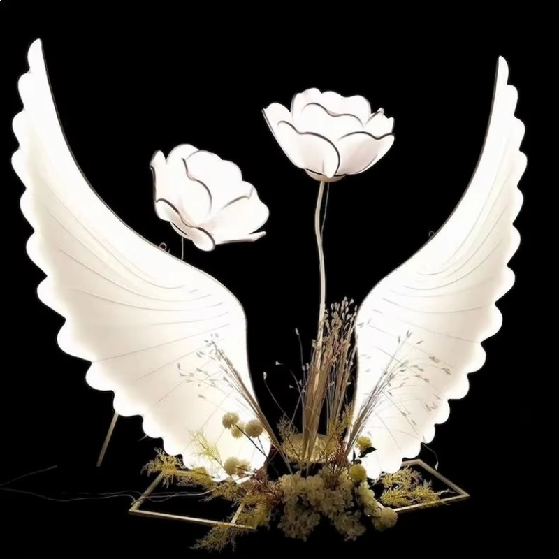 Glowing Angel Wings Light Prop - Lighting Decor Wedding 评论和价格