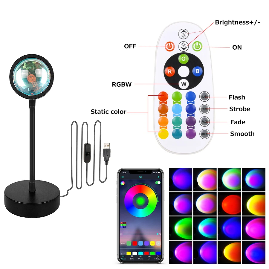 Sunset Projector Lamp Bluetoot - Sunset Lamp Projection 评论和价格
