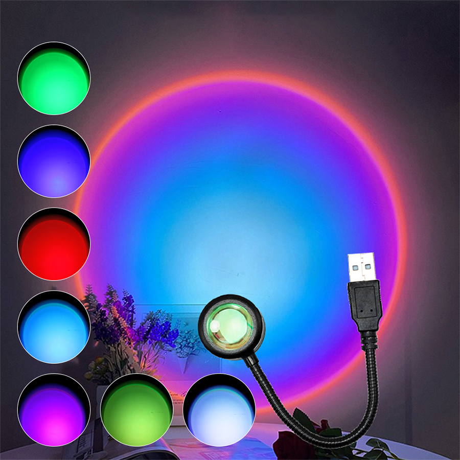 USB LED Sunset Lamp Projector  - Sunset Lamp Projection 评论和价格