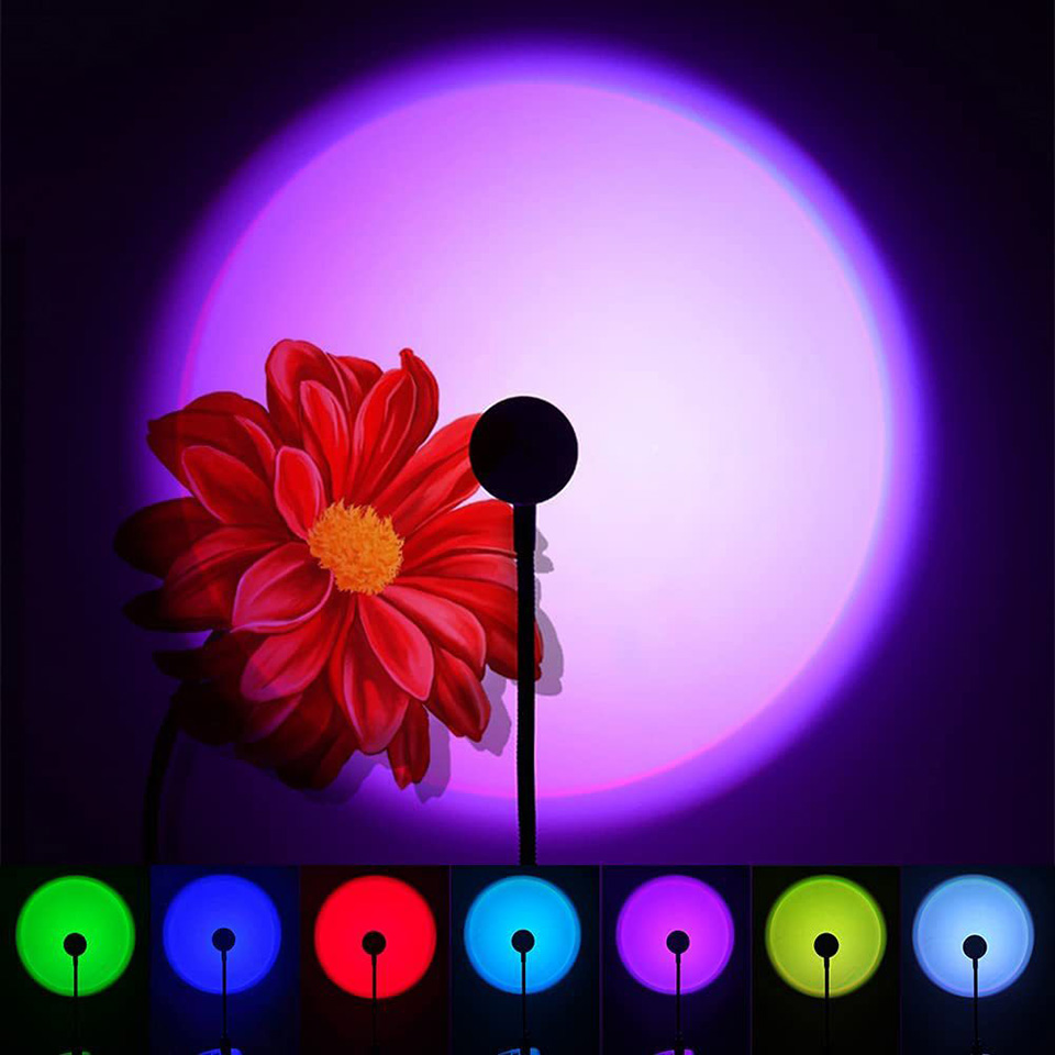 1x USB Sunset Lamp LED Rainbow - Sunset Lamp Projection 评论和价格