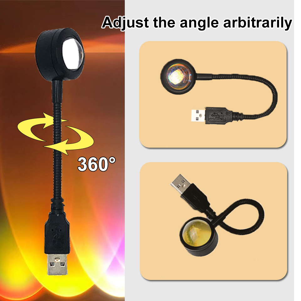 1x USB Sunset Lamp LED Rainbow - Sunset Lamp Projection 评论和价格