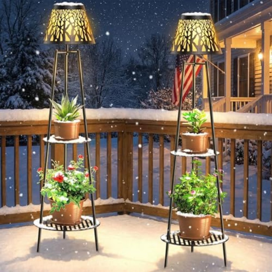 2 Pack Outdoor Solar Floor Lam - Lighting Decoration Stand 评论和价格