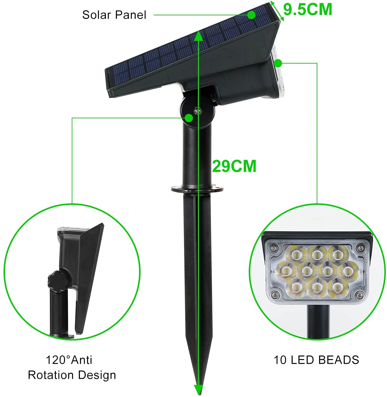 T-SUN Adjustable Solar Spotlig - Lighting Decor Sunrise 评论和价格