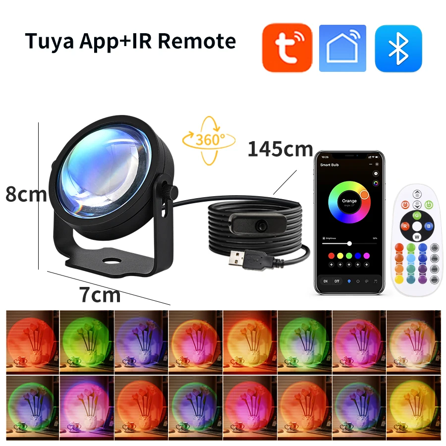 Smart Sunset Lamp Tuya USB Sun - Sunset Lamp Projection 评论和价格
