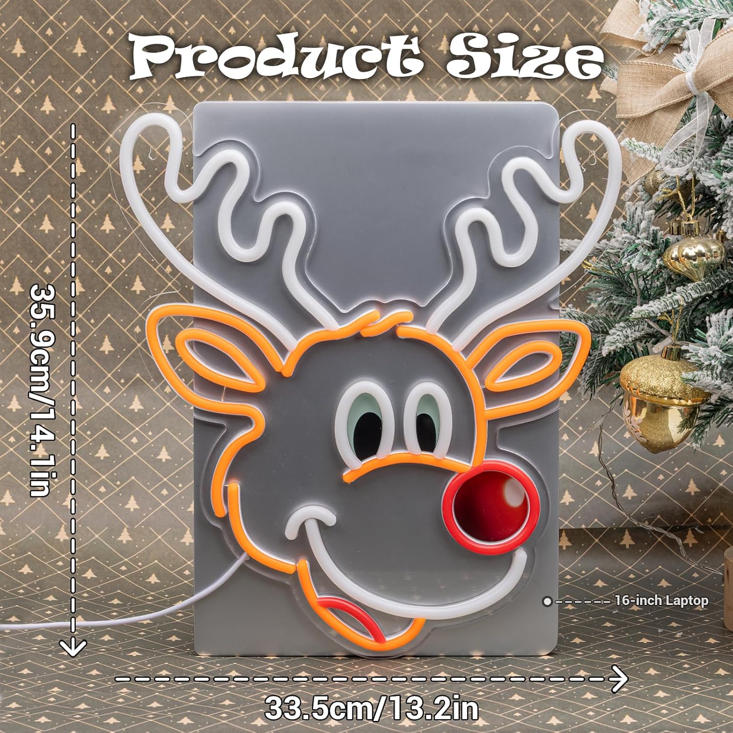 Cute Christmas Reindeer Neon S - Lighting Decoration Ideas For Home 评论和价格