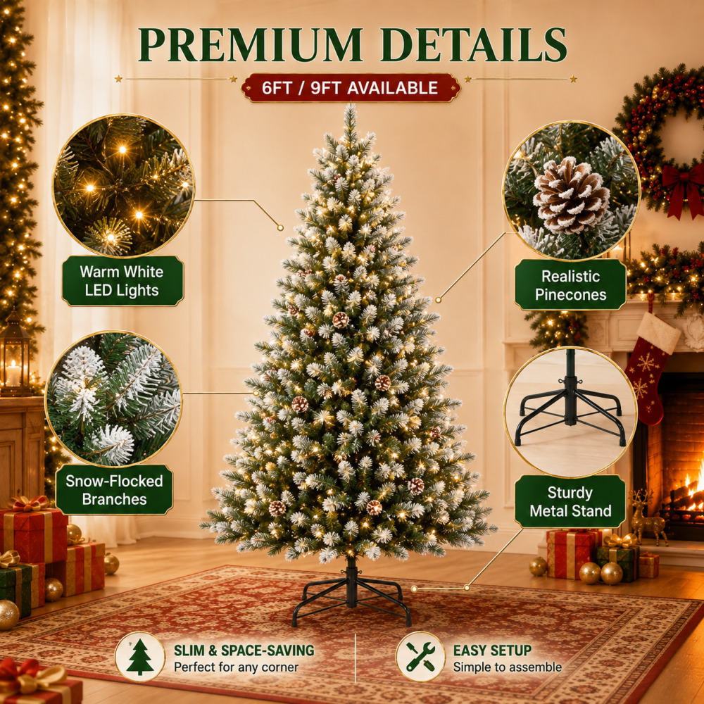 Pre-Lit Flocked Artificial Chr - Lighting Decoration Stand 评论和价格