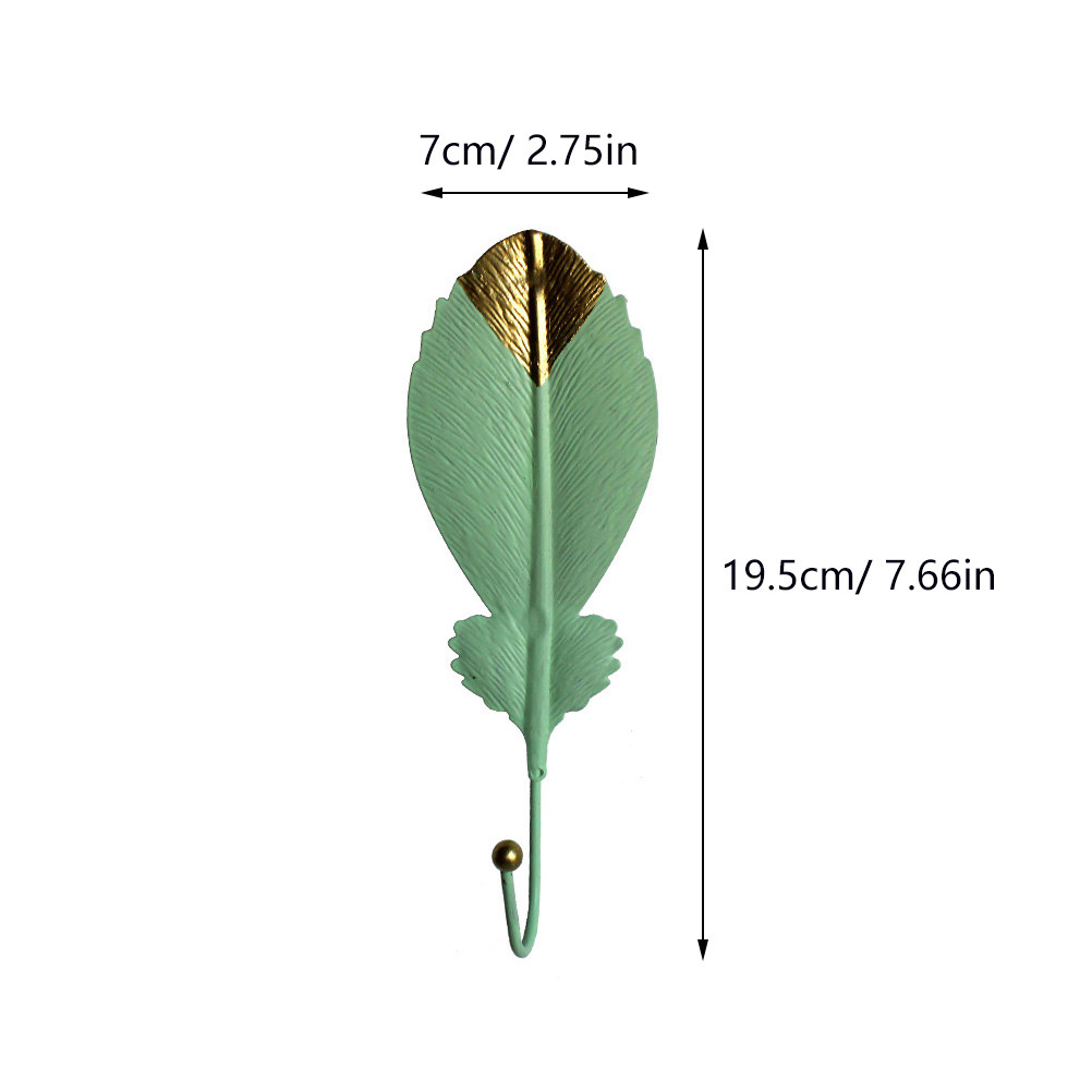 3Pcs Mini Leaf Shape Wall Hook - Office Lighting Decor 评论和价格