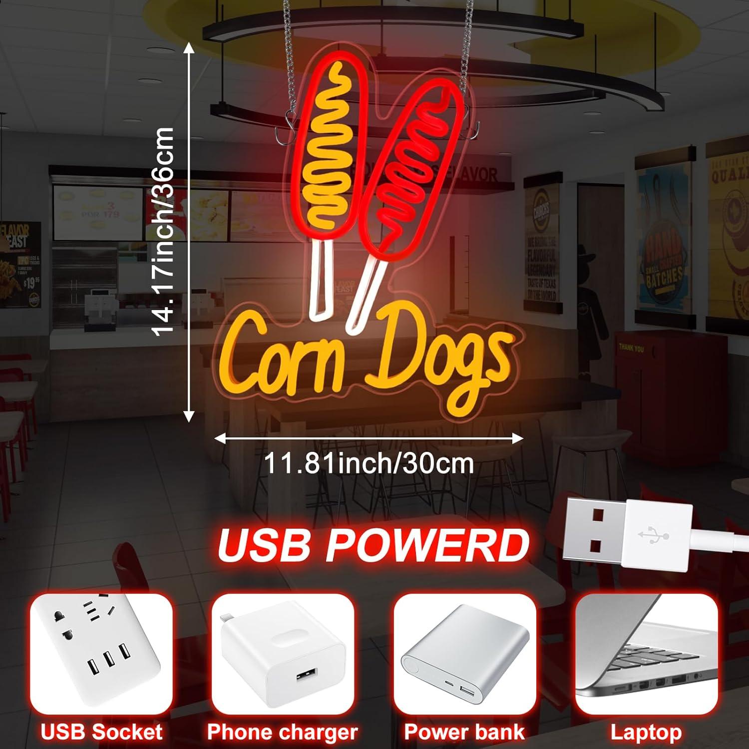 Corn Dog Neon Sign Snack USB D - Lighting Decor Wedding 评论和价格